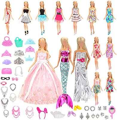 15 Piezas Vestido Fashion Falda Mini Fiesta Ropas Casual + 40 Accesorios