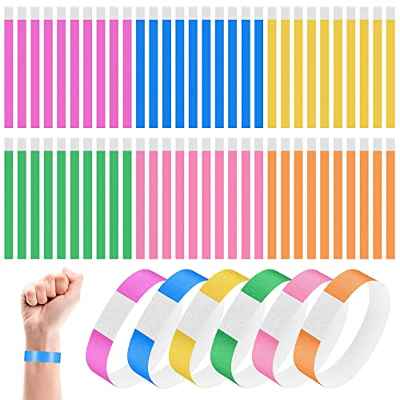 180 Piezas Pulseras Identificativas para Eventos, Pulseras de Entrada, Impermeable Pulseras de Papel con Cierre Adhesivo, para Seguridad y Control Clubes Fiestas