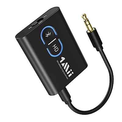 1Mii Transmisor Receptor Bluetooth Audio 2 en 1, Adaptador Bluetooth 5.0 TV con Jack 3,5mm, Transmisor Bluetooth Audio Aptx Baja Latencia Doble Enlace, Transmisor Bluetooth TV