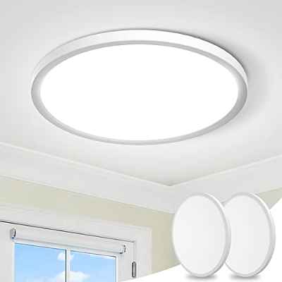 【2 Pack】Plafon LED Techo 24 W, 2100 LM Lamparas de Techo, 5000 K Plafones Para Techo LED IP44 Plafones de Techo Modernos para Cocina Baño Dormitorio Salón Pasillo Comestibles balcón Ø22 CM