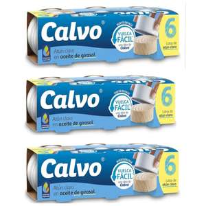 3 x Calvo Atún Claro en Aceite de Girasol Pack 6 x 65g