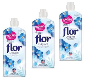 3 x Flor Original, Suavizante Concentrado, para la Ropa, 89 lavados, 1602 mililitro [Unidad 2'40€]