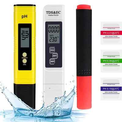 3pcs 4 en 1 Calidad del Agua Medidor de Prueba, Combo de Medidor Digital de PH y TDS, Medidor de PH de Alta Precisión de 0,01 PH Pantalla LCD, Pluma detectora de minerales, para Piscinas,Agua Potable