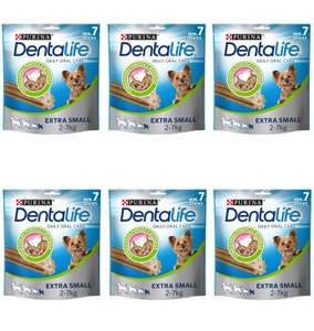 6 bolsas de 7 sticks - 42 sticks. Purina Dentalife Daily Oral Care Extra Small [Compra recurrente]