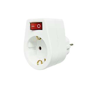 Adaptador con toma de Tierra y con Interruptor