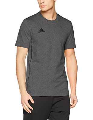 adidas Core18 tee Camiseta de Manga Corta, Hombre, Dark Grey Heather/Black, S