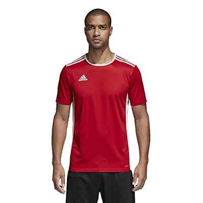 adidas Entrada 51 Camiseta de Fútbol para Hombre de Cuello Redondo en Contraste, Rojo (Power Red/White), M