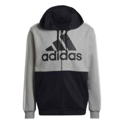 adidas M CB FZ HD Sweatshirt, Men's, Medium Grey Heather/Black