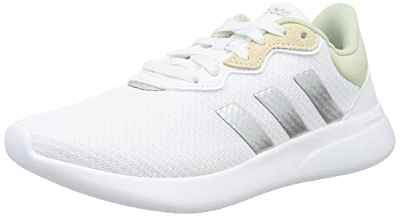 adidas QT Racer 3.0, Sneaker Mujer, FTWR White/Silver Met./Linen Green, 36 EU