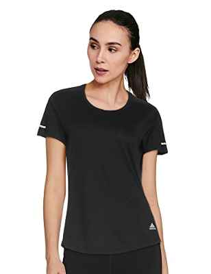 adidas Run It tee W Camiseta de Manga Corta, Mujer, Black, M