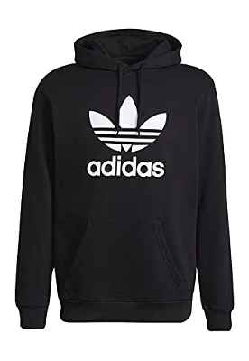 adidas Trefoil Hoody Sweatshirt, Mens, Black/White, L