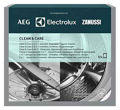 AEG M3GCP400 - Limpieza y Cuidado para Lavadoras y Lavavajillas 3 en 1 (12 unidades): Descalcificador, Desengrasante y Desinfectante