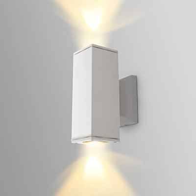 Aigostar Aplique Pared Exterior,GU10 Antracita Aluminio Up Down Lámpara,IP65 Impermeable Luz Exterior Iluminación para Balcón Garaje Terrazas Patio Jardín,Blanco