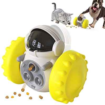 Alimentador de Comida Perros Juguete, Juguetes Interactivos para Mascotas, Comedero Lento de Comida para Mascotas, Entrenamiento de Gatos y Perros IQ, para Perros Pequeños y Medianos (yellow)