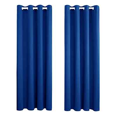 Amazon Brand - Umi Cortinas Opacas de Salón Decoración para Habitación Dormitorio Moderno con Ojales 2 Piezas 117x138cm Azul Oscuro