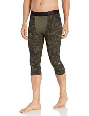 Amazon Essentials 3/4 Control Tech Mallas Pantalones, Verde, Salpicadura/Camuflaje, M