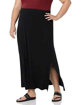 Amazon Essentials Knit Maxi Skirt Falda, Negro, M