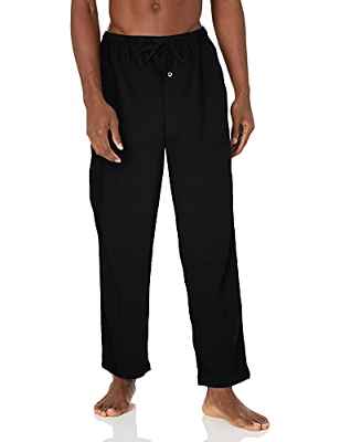 Amazon Essentials Pantalón Pijama de Franela Hombre, Negro, XL