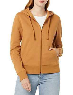 Amazon Essentials Sudadera de Cremallera Completa, Forro Polar y Tejido de Rizo Francés (Disponible en Tallas Grandes) Mujer, Camel Oscuro, M