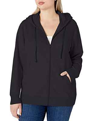 Amazon Essentials Sudadera de Cremallera Completa, Forro Polar y Tejido de Rizo Francés Mujer, Negro, M