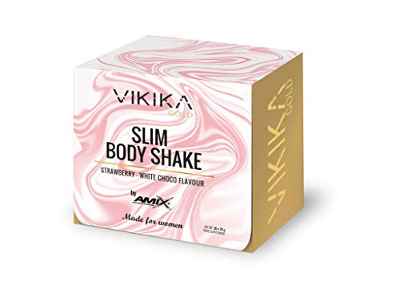 AMIX Nutrition | Vikika Gold | Slim Body Shake | Batido de Proteínas | Sabor Fresa - Chocolate Blanco | 900 g | Suplemento Alimenticio para Deportistas | Enriquecido con L-Glutamina | Vitaminas Mujer