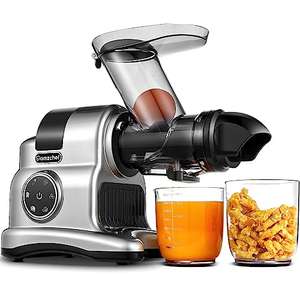 AMZCHEF Extractor de Zumos y Verduras- 80MM Wide Chute - 150W Licuadora para verduras y frutas