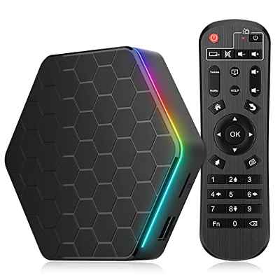 Android 12.0 TV Box, 4GB RAM 32GB ROM Allwinner H618 Quad-Core 64bit Arm Corter-A53 CPU Mali-G31 MP2 GPU Supports 3D 6K H.265 2.4/5.0GHz WiFi6 10/100M LAN Enternet BT 5.0 Smart Box