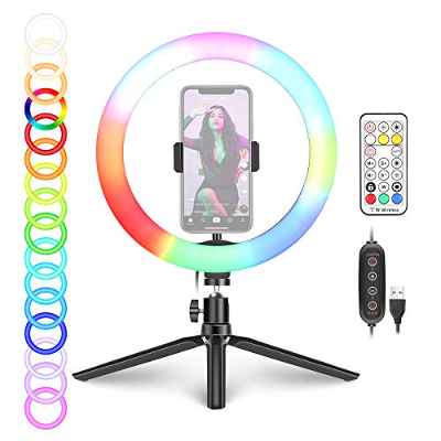 Anillo de luz RGB con trípode de mesa