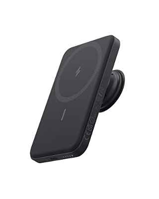 Anker 622 Magnetic Battery (MagGo con popsocket), Cargador portátil magnético de 5000 mAh con Agarre Intercambiable y Soporte, USB-C para iPhone 13 y 12 Series.