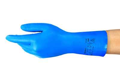 Ansell AlphaTec 37-310 Guantes Nitrilo Reutilizables, Protección Química y Alimentario, Guantes de Trabajo Multiusos, Cocina, Fregar y Limpieza Hogar, Hombre Mujer, Azul, Talla XL (12 Pares)