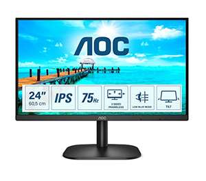 AOC Monitor 24B2XH- 24" Full HD, 75 Hz, IPS, Flickerfree, 1920x1080, 250 cd/m, D-SUB, HDMI