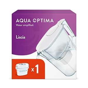 Aqua Optima Liscia Jarra de Filtro de Agua y 1 Cartuchos de Filtro de Agua Evolve+ de 30 Días, Capacidad de 2,5 litros