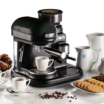 ARIETE 1318/02 CAFETERA ESPRESSO MODERNA CON MOLINILLO DE CAFÉ INTEGRADO NEGRA