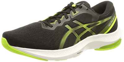 Asics Gel-Pulse 13, Running Shoe Hombre, Black/Hazard Green, 43.5 EU