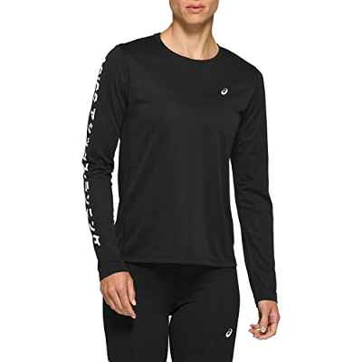 ASICS Katakana LS Top Camiseta, Mujer, Performance Black, L