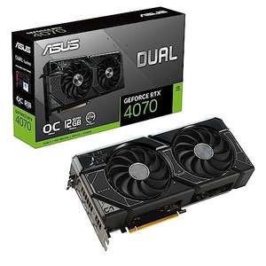 Asus Dual GeForce RTX 4070 OC Edition (PCIe 4.0, 12GB GDDR6X, DLSS 3, HDMI 2.1, DisplayPort 1.4a, diseño de 2.55 Ranuras,)