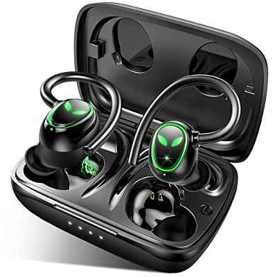 Auriculares Inalámbricos Deportivos, Auriculares Bluetooth 5.1 Deporte Hifi Estéreo, 50H Playtime Cascos Inalambricos In Ear Cancelación de Ruido con Mic, IPX7, Tipo C Auriculares Inalámbricos Running