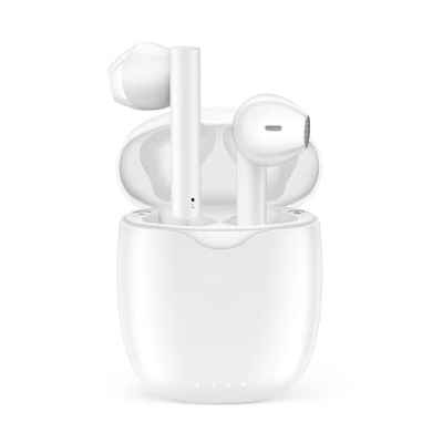 Auriculares Inalambricos kauguo Cascos Bluetooth 5.1 con Micrófono HiFi Estéreo Control Táctil IPX6 Impermeable 30 Hora USB-C Carga Rápida para iPhone Huawei Xiaomi Samsung Android(Blanco)