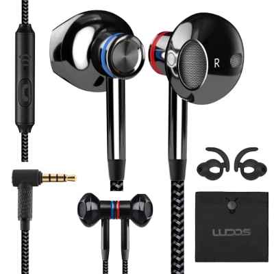 Auriculares-Micrófono-Cascos-Cable-Alambricos, LUDOS Nova Cascos Auriculares con Cable y Micrófono in Ear, 5 AÑOS DE GARANTÍA | Auriculares Aislantes Ruidos con Jack 3.5 para iPhone, Samsung, Huawei