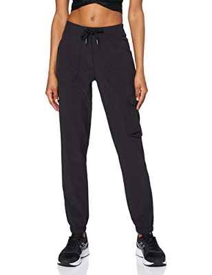 AURIQUE Pantalón Jogger Liso Mujer, Negro, 38