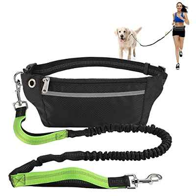 Aytop Correa para Perro Manos Libres, Correa de Jogging para Perros Bolsa Ajustable Cinturón Reflectante para Perros Pequeños y Medianos para Correr, Caminar, Andar en Bicicleta