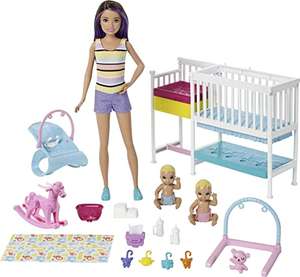 Barbie Skipper Hora de la siesta, Muñeca Canguro con bebés y accesorios, regalo para niñas y niños 3-9 años (Mattel GFL38)