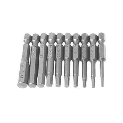 Bestgle 10pcs 50mm de Largo 1/4" Puntas de Destornillador Hexagonal Puntas Pieza de Destornillador para Destornilladores Eléctricos