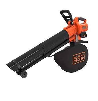 BLACK+DECKER BCBLV3625L1-QW - Soplador aspirador y triturador de hojas 36V, 270Km/h, 45L, con 1 batería litio de 2.5Ah