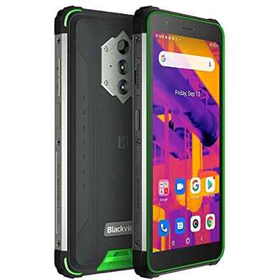 Blackview BV6600 Pro Imagen Térmica Móvil Resistente, Batería 8580mAh (Carga Inversa), 5.7'' HD+ IP68 IP69K Teléfono Antigolpes Android 11, 2.3GHz Octa Core 4GB+64GB, Cámara 16MP GPS Doble SIM Verde