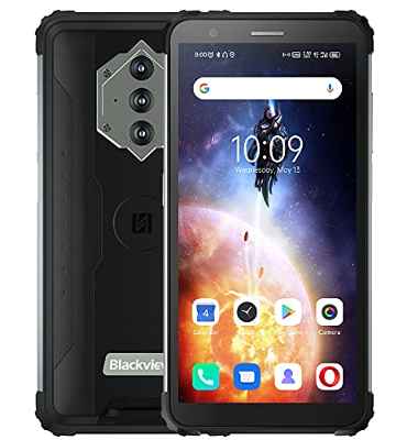 Blackview BV6600E Móvil Antigolpes, Batería 8580mAh (Carga Inversa), 5.7'' HD+ IP68 IP69K Impermeable Teléfono Resistente Android 11, Octa Core 4GB + 32GB, Cámara de 13MP GPS GPS Dual SIM Negro