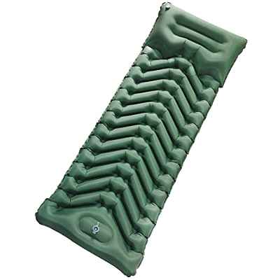 BLUEVER Colchoneta Inflable , colchoneta para Dormir para Acampar, colchón de Aire Inflable Individual para Cama al Aire Libre para Senderismo, Tienda, Hamaca, Viaje en Coche (Green)