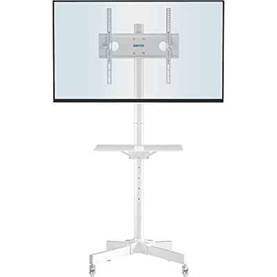 BONTEC Soporte TV Ruedas Soporte TV Suelo para 23-60 Pulgadas Plasma/LCD/LED Soportes TV de Pie para Pantalla Plana Móvil Carro de Exhibición Trole, Máx. VESA 400x400 mm Blanco