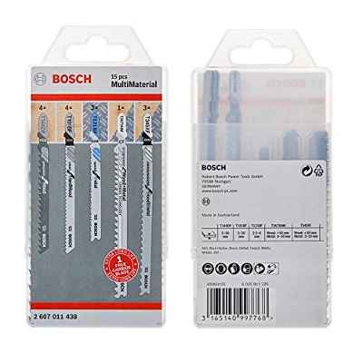 Bosch Professional 2607011438 Set de Hojas Profesional de Bosch de 15 Piezas, multimaterial, Accesorio para Sierras de calar, Color:, Size