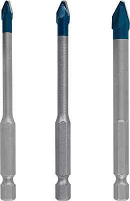 Bosch Professional 3 x Set de brocas Expert HEX-9 HardCeramic, para Tejas, Baldosas, 5-8 mm, Accesorios Taladro de impacto rotativo